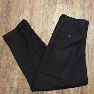 Men's Black Pleated Dress Pants